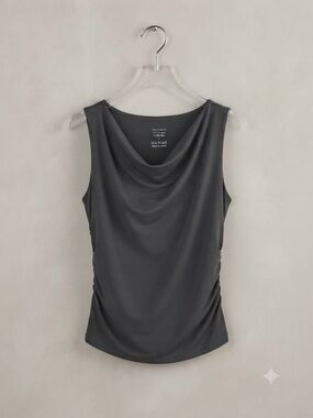 NWOT Draped Sleeveless Cowl Top in Charcoal Gray
